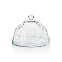 Aldgate Optic Pastry Glass Plate with Cloche, Small