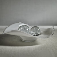 Lagoon White Opal Glass Decorative Bowl - Bowl Detail | Bone & Brass