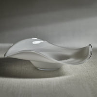 Lagoon White Opal Glass Decorative Bowl - Bowl Top View | Bone & Brass