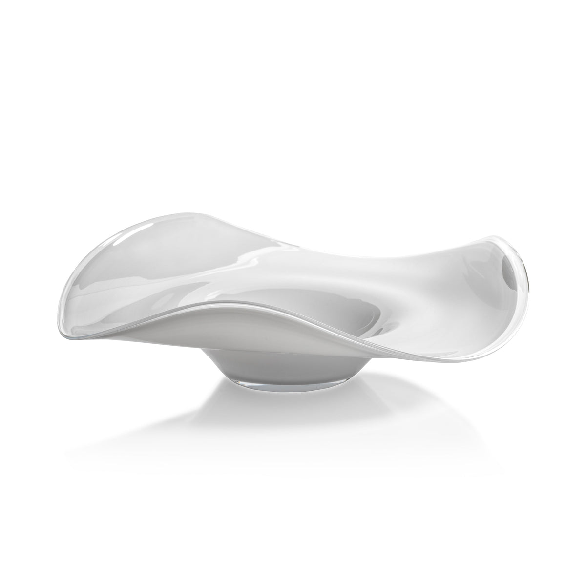 Lagoon White Opal Glass Decorative Bowl | Bone & Brass