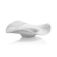 Lagoon White Opal Glass Decorative Bowl | Bone & Brass