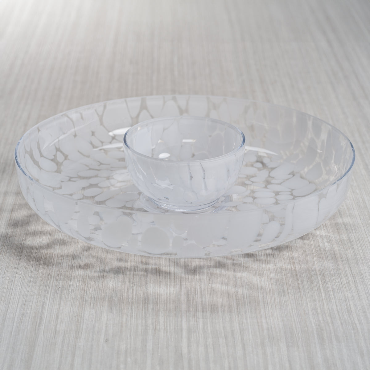Opal White Chip and Dip Serving Bowl