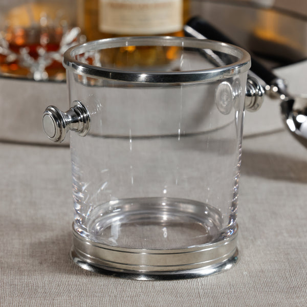 St. Anton Pewter & Glass Ice Bucket with Handles