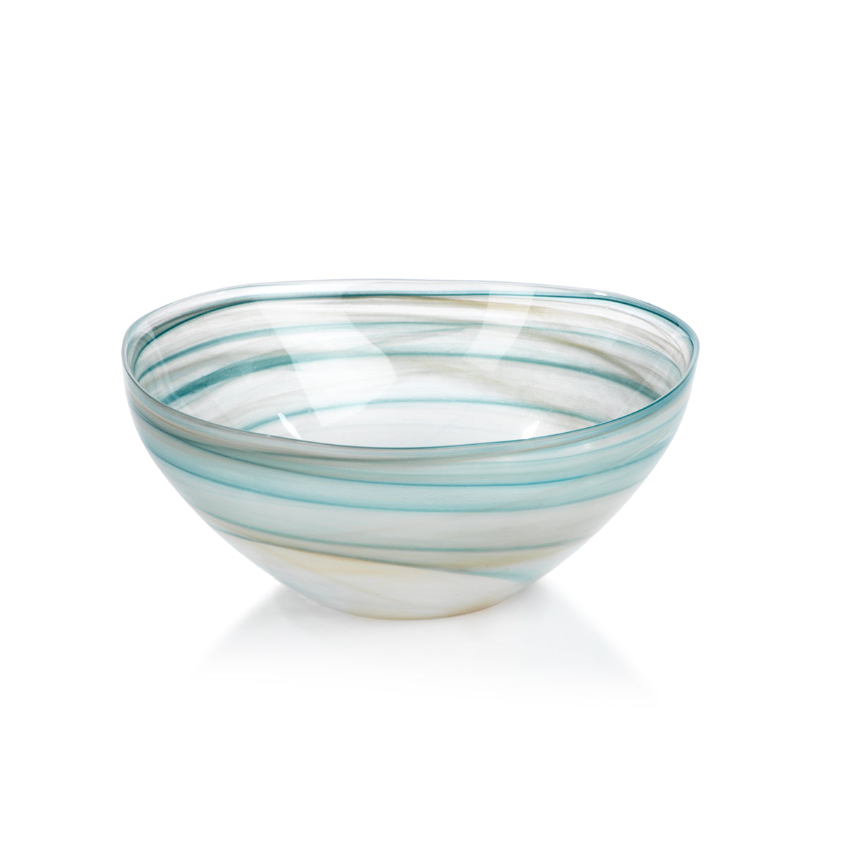 Lagoon Tall Alabaster Glass Bowls, Set of 2