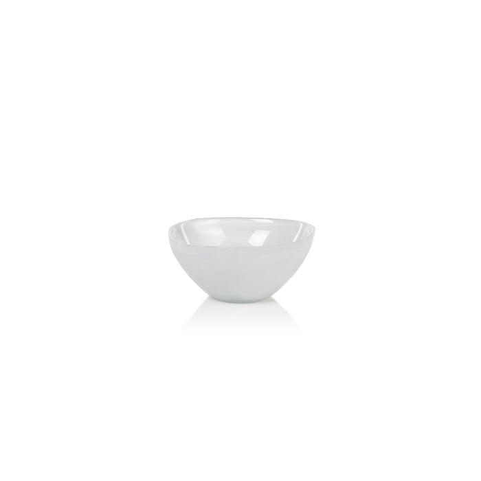 Monte Carlo Small White Alabaster Glass Bowls, Set of 6