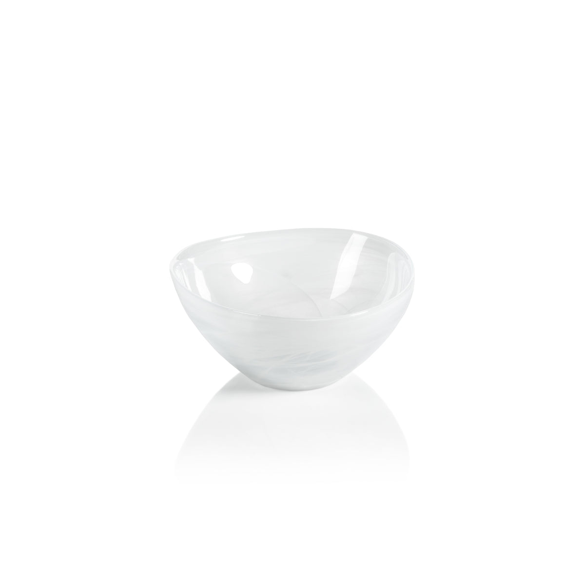 Monte Carlo Small White Alabaster Glass Bowls, Set of 6