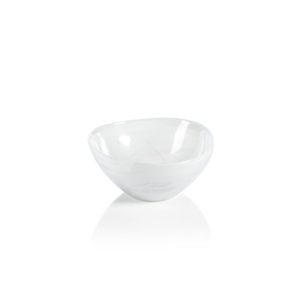 Monte Carlo Small White Alabaster Glass Bowls, Set of 6