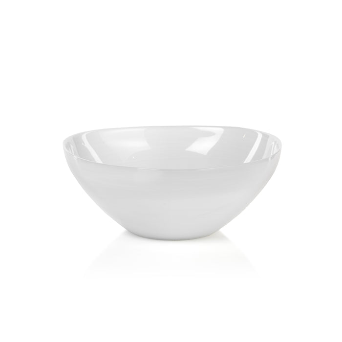 Monte Carlo Large White Alabaster Glass Bowls, Set of 2