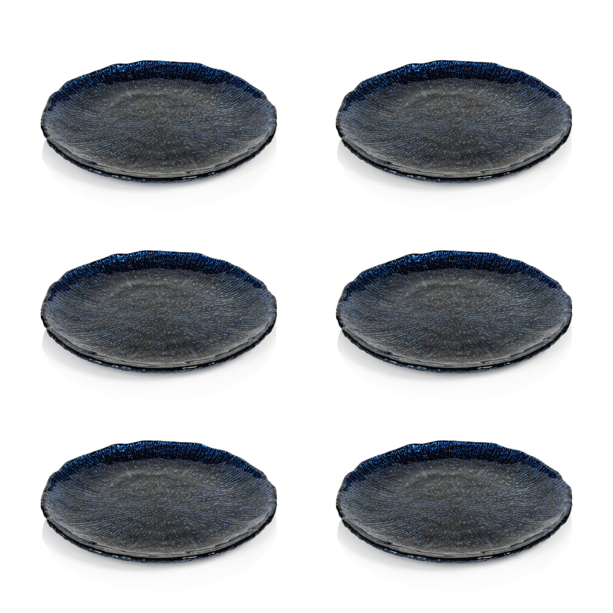 Exuma 8.5" Cobalt Blue Glass Plates, Set of 6