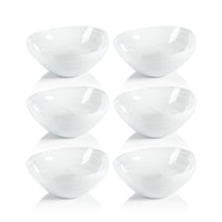 Monte Carlo White Alabaster Medium Glass Bowls, Set of 6