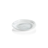 Monte Carlo White Alabaster Glass Plates, Small, Set of 6