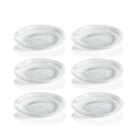 Monte Carlo White Alabaster Glass Plates, Small, Set of 6