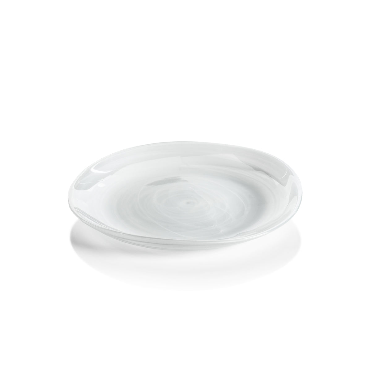 Monte Carlo White Alabaster Glass Plates, Medium, Set of 6