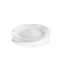 Monte Carlo White Alabaster Glass Plates, Medium, Set of 6