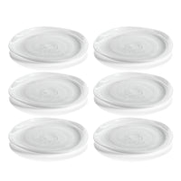 Monte Carlo White Alabaster Glass Plates, Large, Set of 6