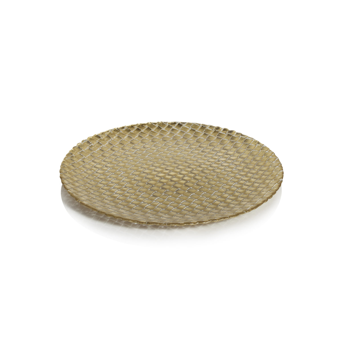 Braided Gold Glass 13" Plates, Set of 6