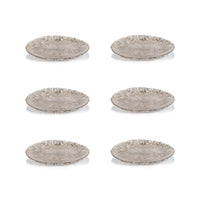 Luminara Golden Silver Fusion Glass Plate 8.25" Set of 6