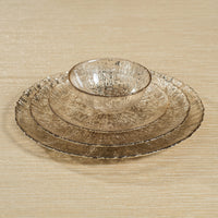 Luminara Golden Silver Fusion Glass Plate 11" Set of 6