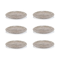 Luminara Golden Silver Fusion Glass Plate 11" Set of 6