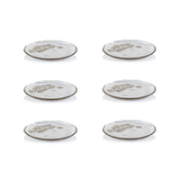 Eucalyptus Design Glass Dessert Plates, Set of 6