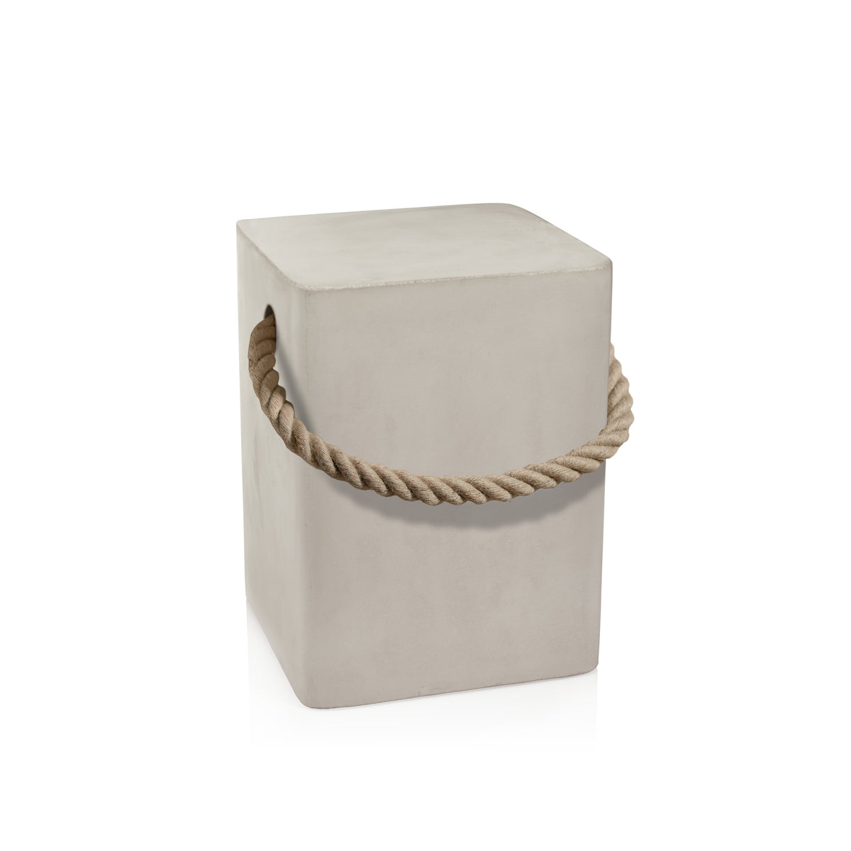 Tiziano Concrete Stool with Rope Handle | Bone & Brass