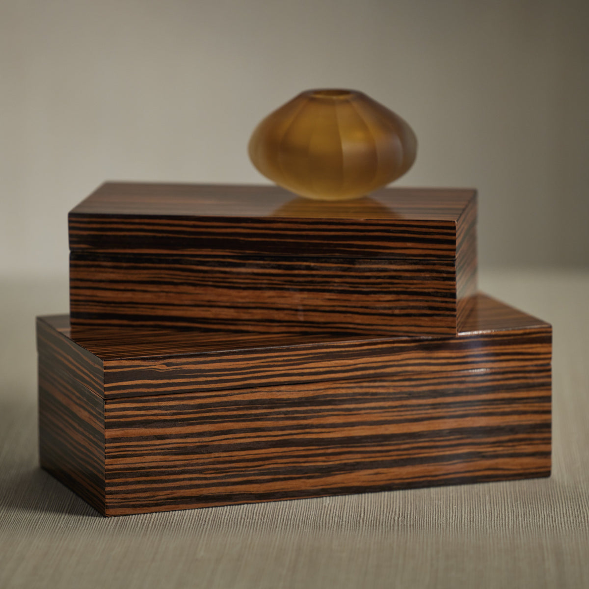 Bambara Ebony Decorative Box, Small - Box Detail | Bone & Brass
