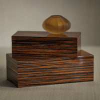 Bambara Ebony Decorative Box, Small - Box Detail | Bone & Brass