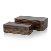 Bambara Ebony Decorative Box, Small - Box Top View | Bone & Brass
