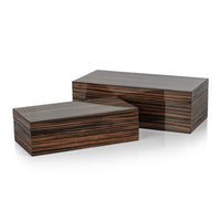 Bambara Ebony Decorative Box, Small - Box Interior View | Bone & Brass
