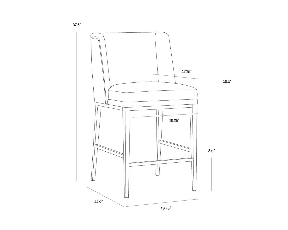 Joplin Cantina Black / Vera White Pepper Counter Stool
