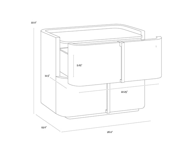 Jamille Small - Cognac Nightstand