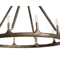 Wolfgang Hammered Brass Chandelier - Large - Chandelier Installed | Bone & Brass