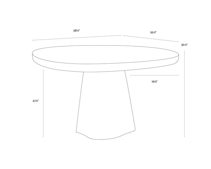 Celica Black - 58" Dining Table