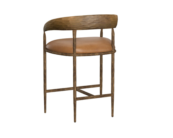 Zanatta Tan Leather Counter Stool