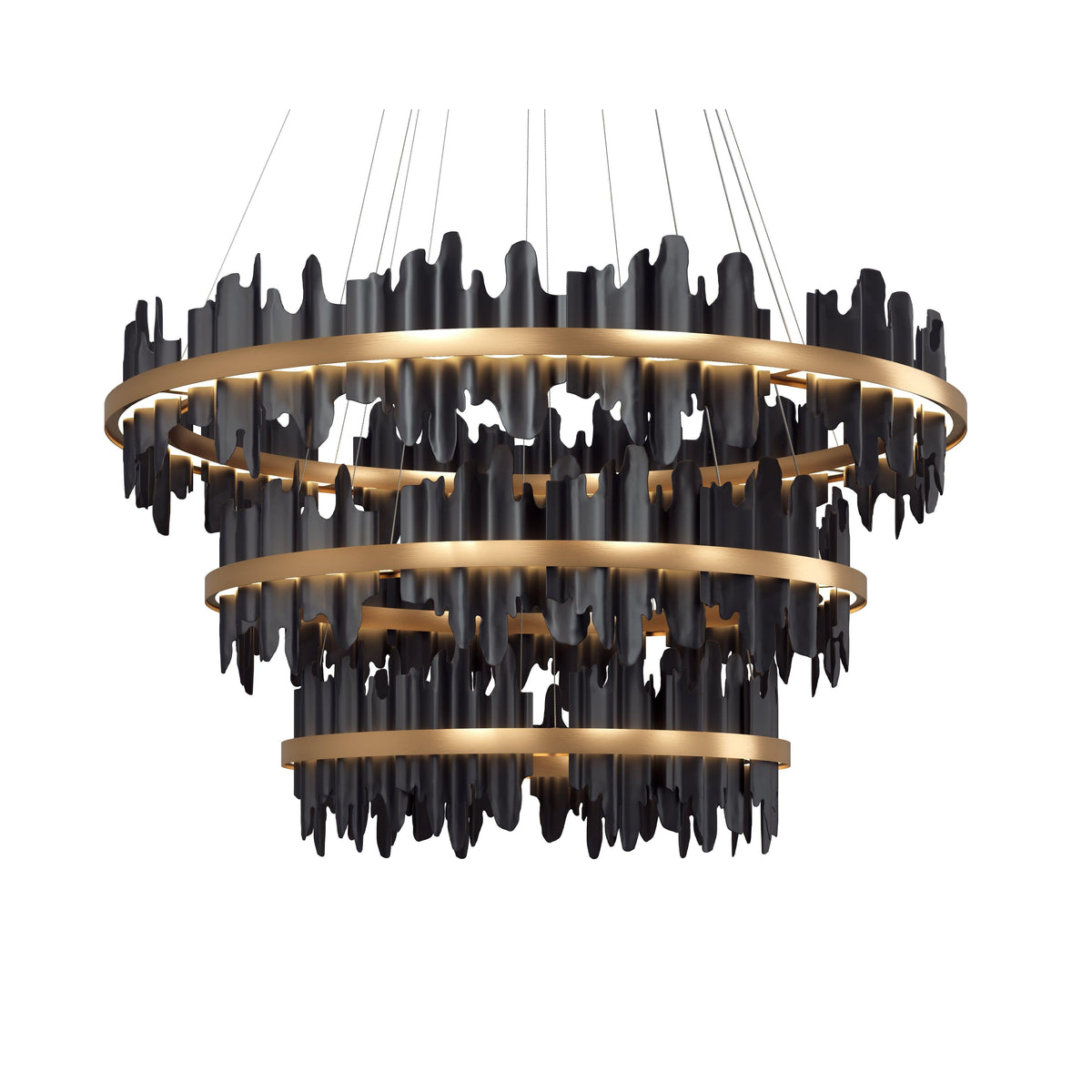 Icarus Black & Gold Chandelier - Large | Bone & Brass