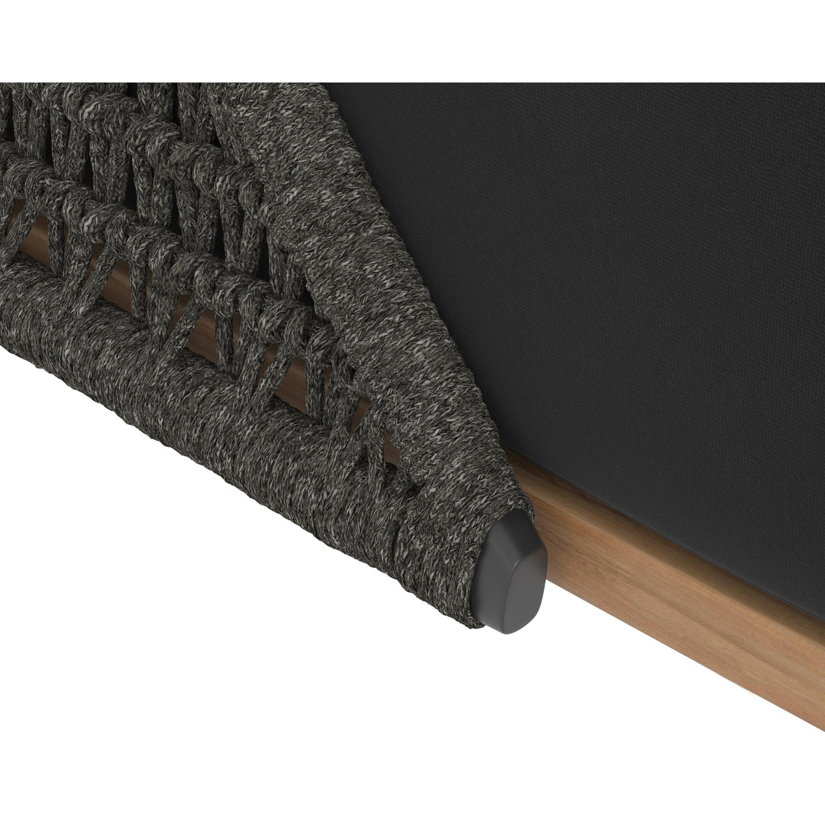 Andria Black Woven Outdoor Lounge Chair