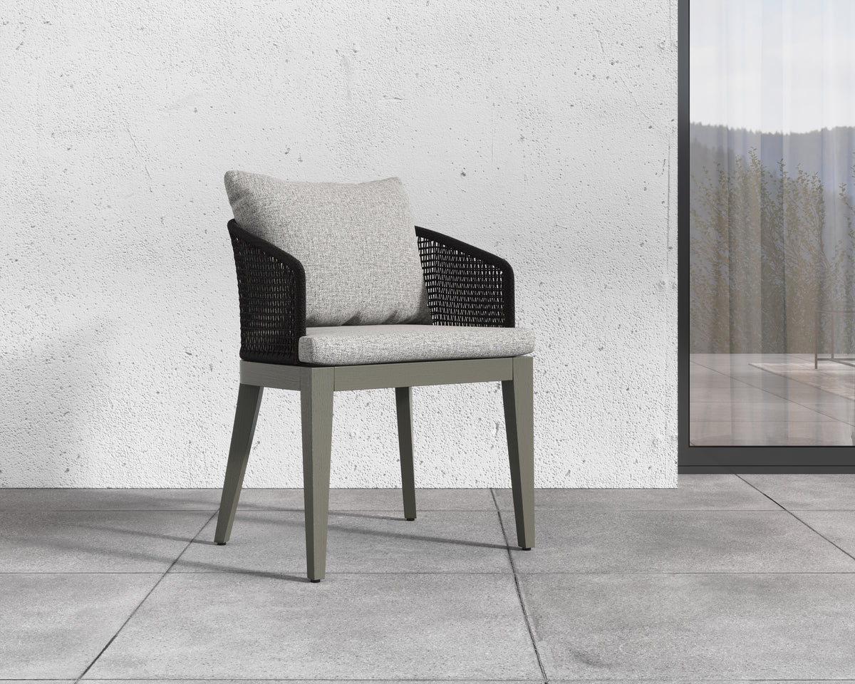 Capri Dining Smoke Grey - Copacabana Marble Armchair