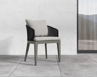 Capri Dining Smoke Grey - Copacabana Marble Armchair