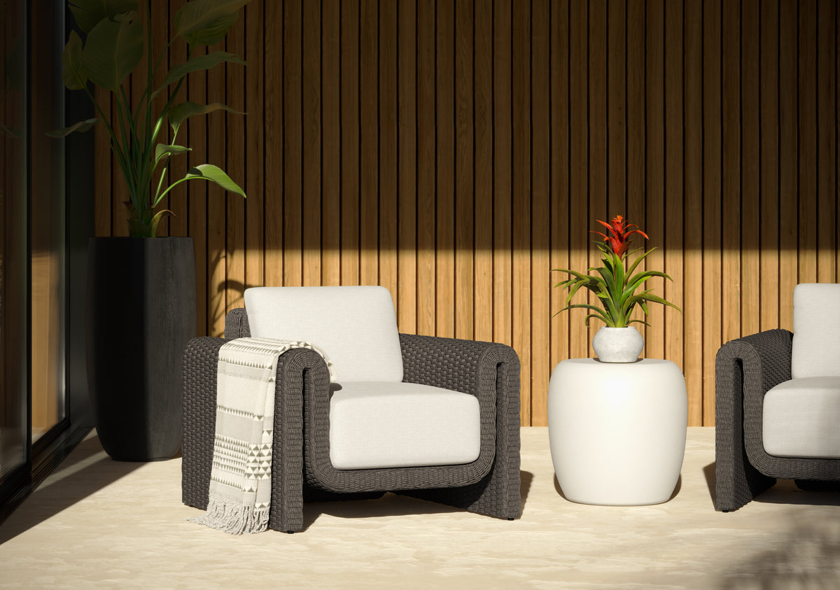 Iolite End White Table