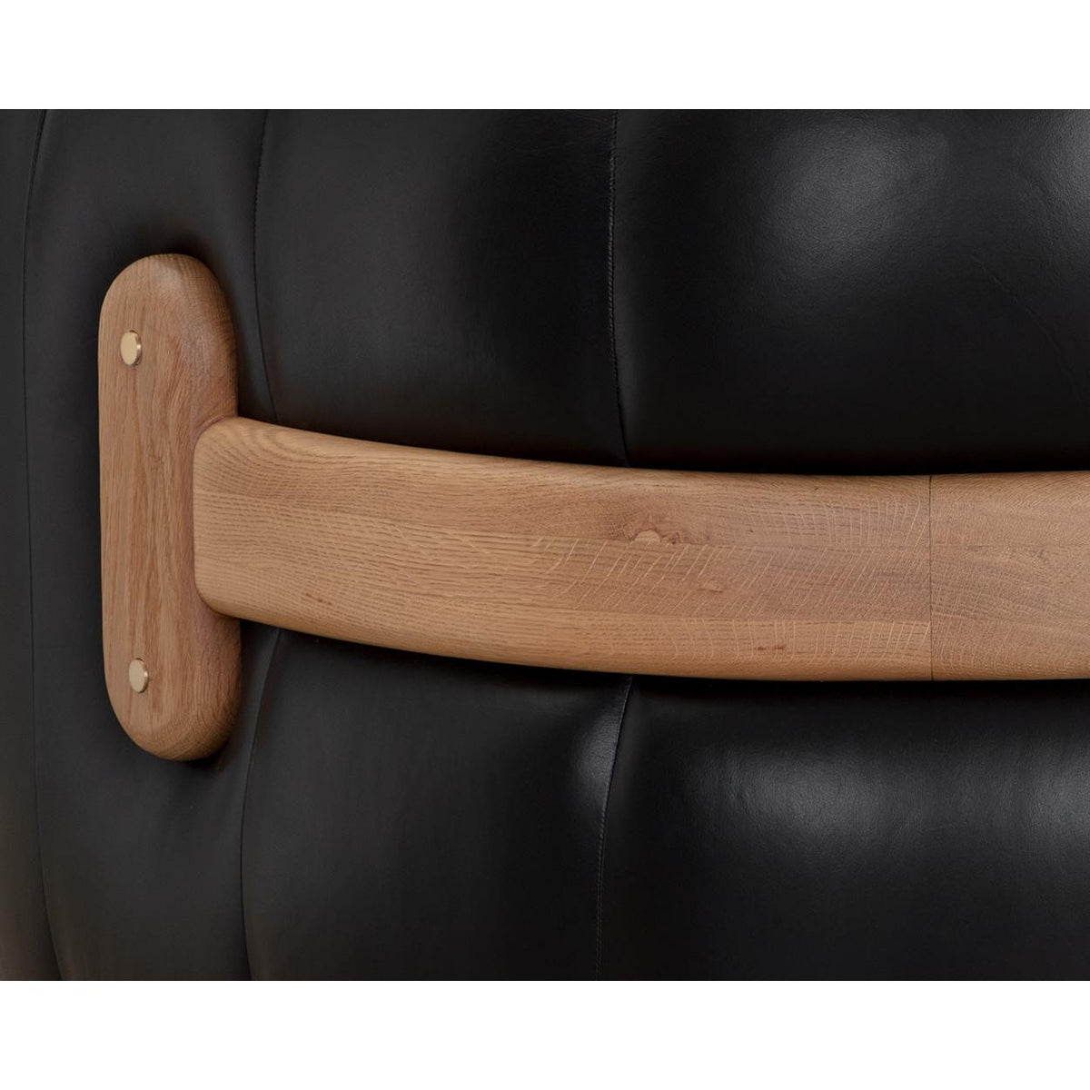 Tadeo Vintage Black Leather Swivel Armchair