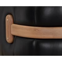 Tadeo Vintage Black Leather Swivel Armchair