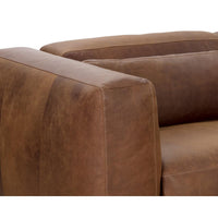 Beau Tobacco Leather Sectional Sofa with Chaise - RAF - Sectional Cushion Detail | Bone & Brass