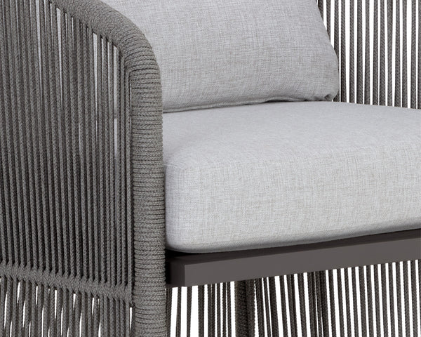 Allariz Warm Grey Rope Outdoor Dining Armchair