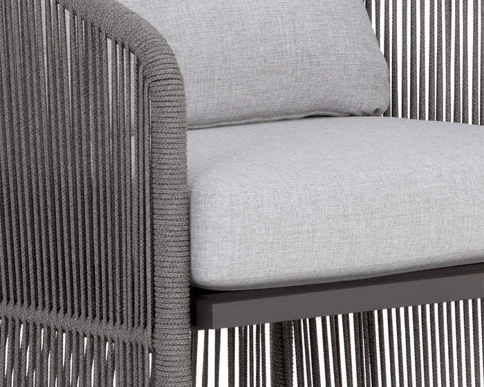 Allariz Warm Grey Rope Outdoor Dining Armchair