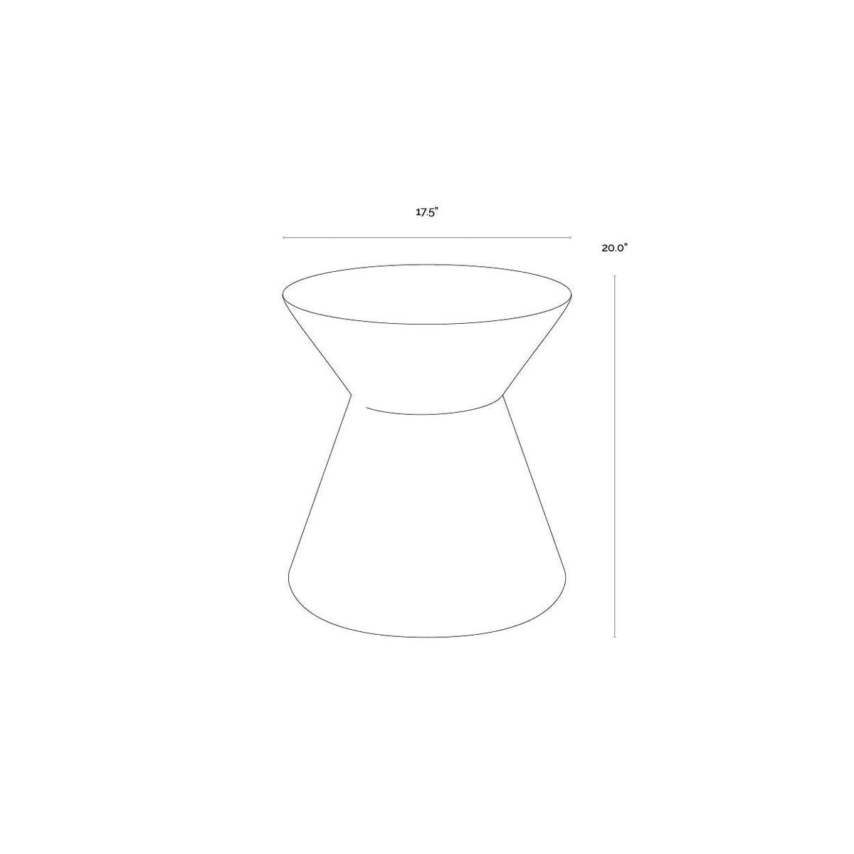 Astley White Concrete Hourglass Side Table