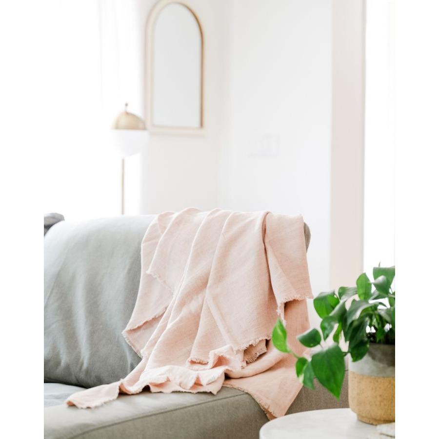 Stone Washed Linen Throw Blanket