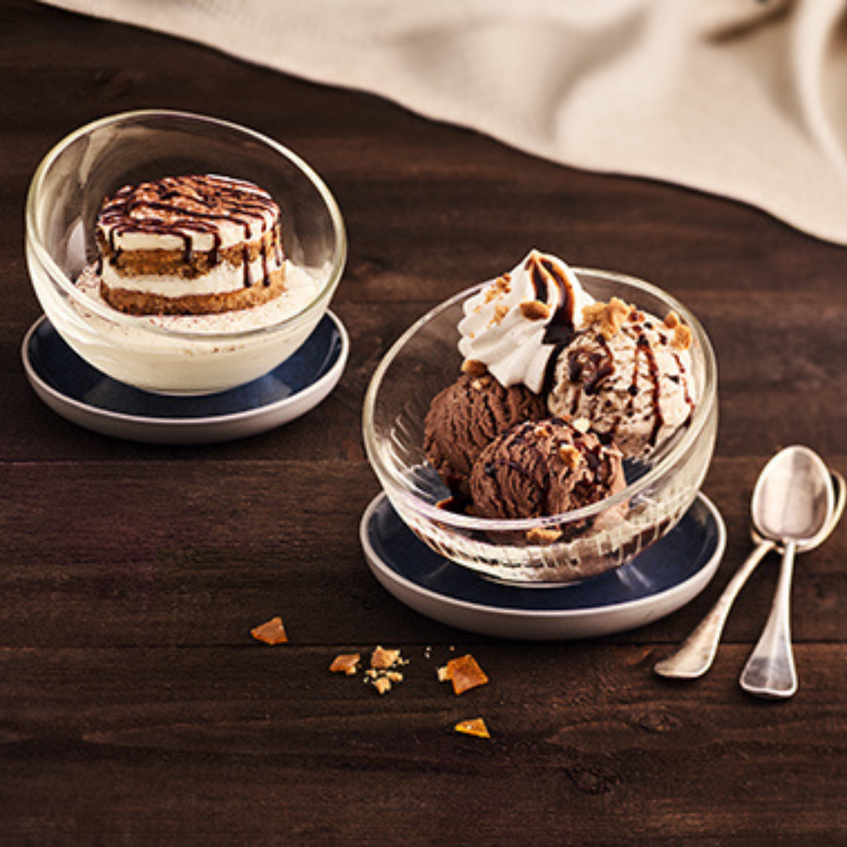 Clear Glass Bubble Ice Cream Cup Set of 6