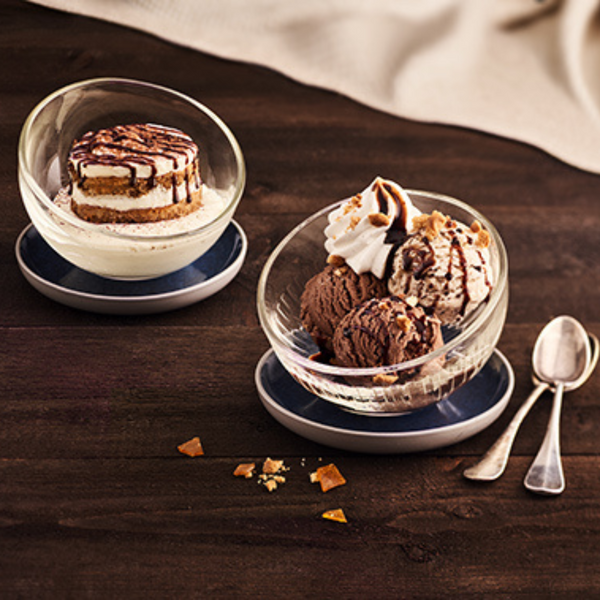 Clear Glass Bubble Ice Cream Cup Set of 6