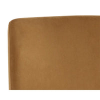 Berget Gold Sky Fabric & Matte Gold Office Chair - Chair Side View | Bone & Brass