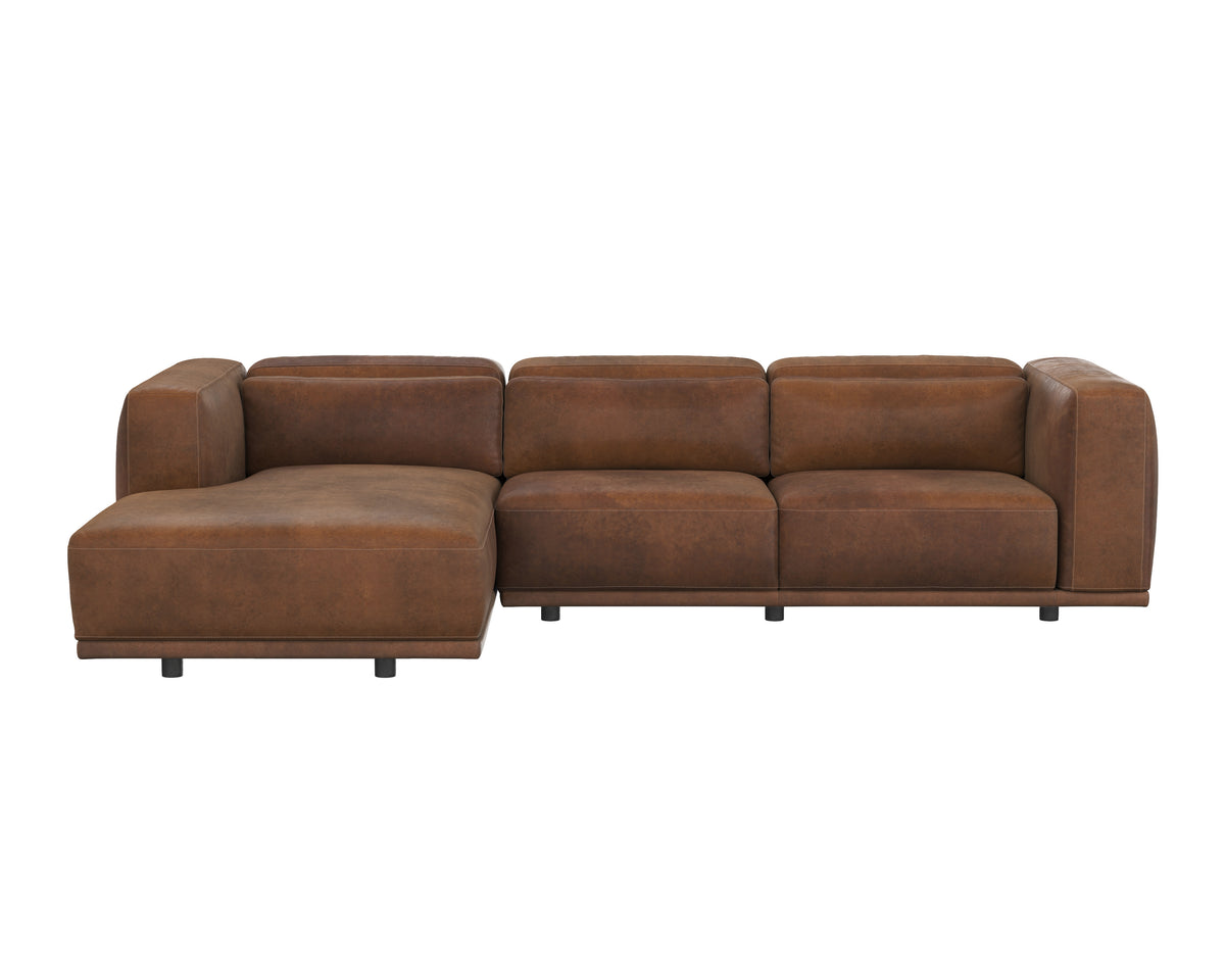 Beau Sofa Chaise Laf - Lucia Tobacco Leather